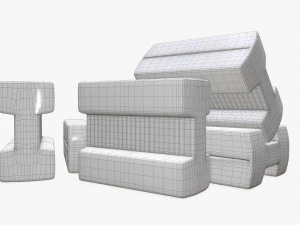 chewing gums bone shape 3D Model