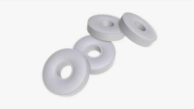 white hard mint candies torus shape 3D Model .c4d .max .obj .3ds .fbx .stl .blend 