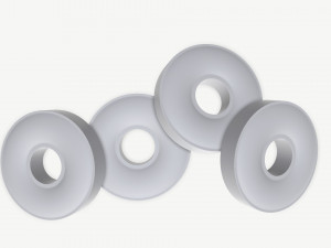 white hard mint candies torus shape 3D Model