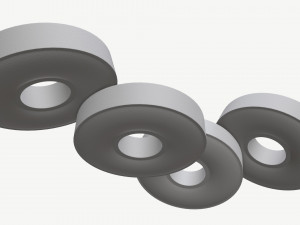 white hard mint candies torus shape 3D Model