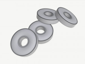 white hard mint candies torus shape 3D Model
