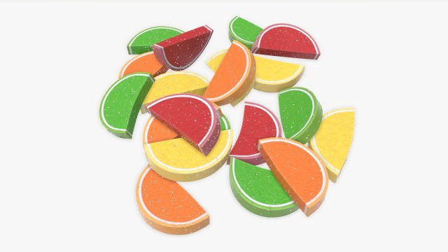 color fruit jelly candies 3D Model .c4d .max .obj .3ds .fbx .stl .blend 