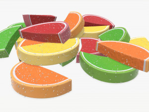 color fruit jelly candies 3D Model