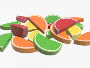 color fruit jelly candies 3D Model