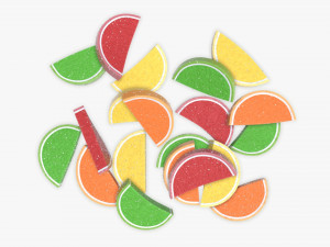 color fruit jelly candies 3D Model