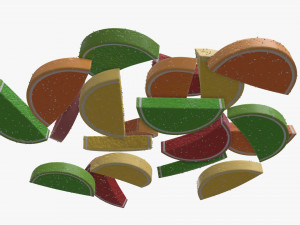 color fruit jelly candies 3D Model