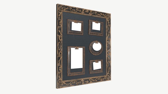 wall frame decor with photo frames Modello 3D .c4d .max .obj .3ds .fbx .stl .blend 