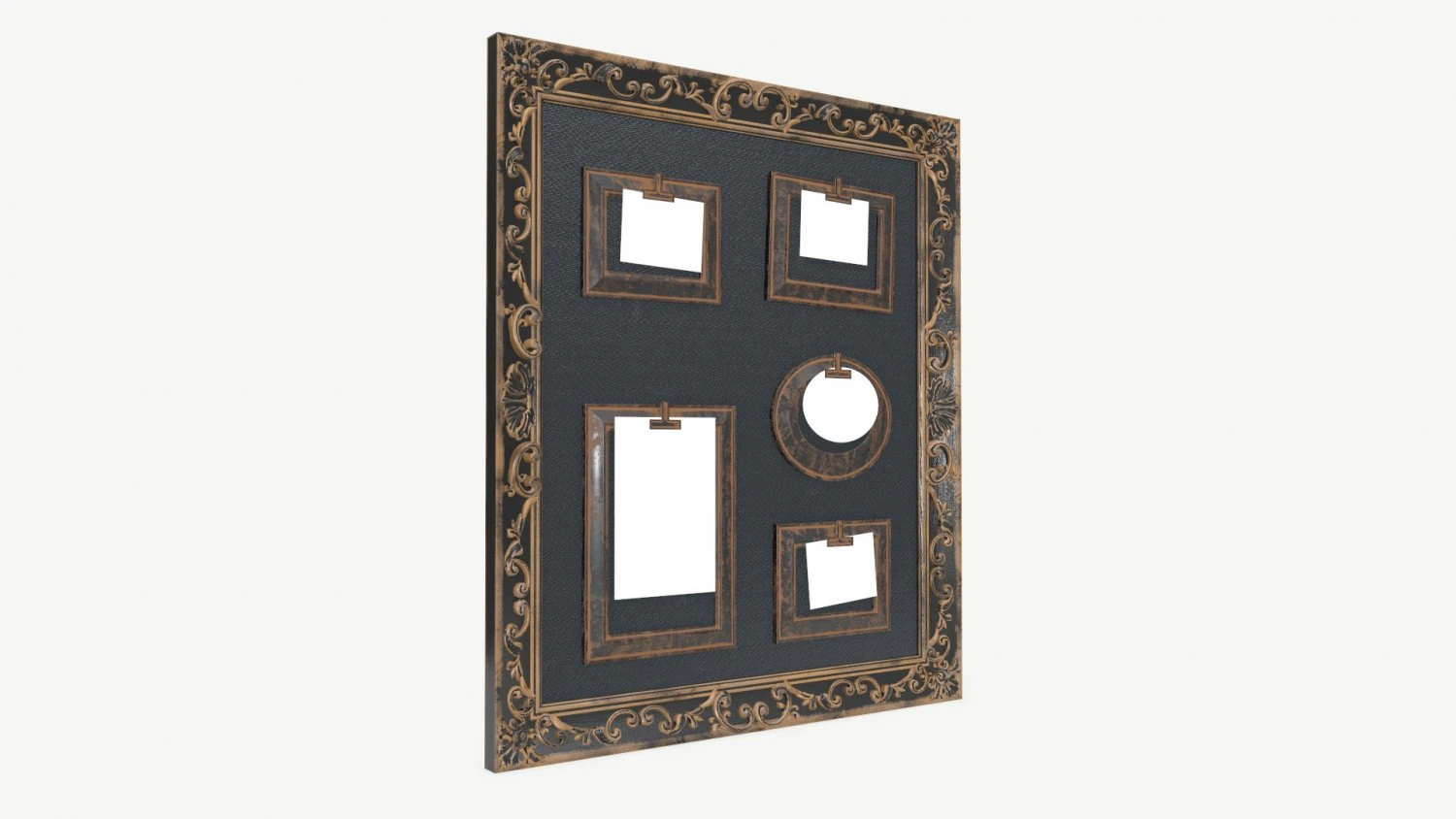wall frame decor with photo frames 3D Model .c4d .max .obj .3ds .fbx .stl .blend