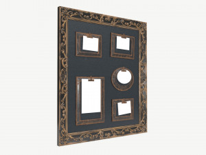 wall frame decor with photo frames 3D Model