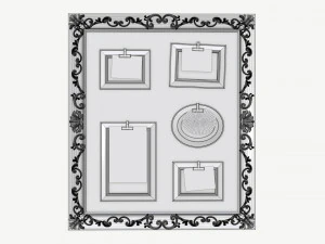 wall frame decor with photo frames 3D Model