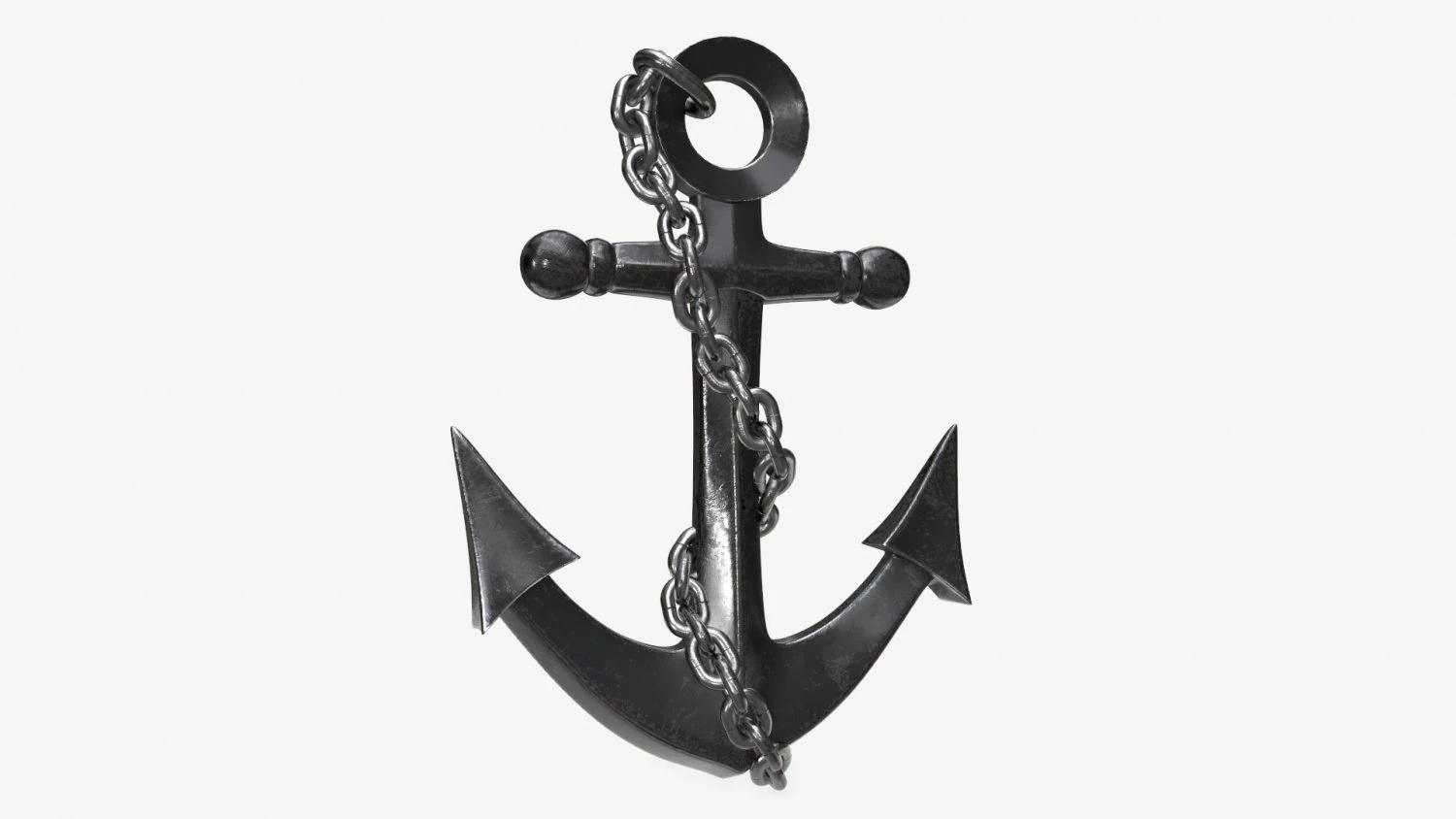wall interior decor anchor with chains 3D Model .c4d .max .obj .3ds .fbx .stl .blend 