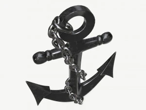 wall interior decor anchor with chains 3D Model