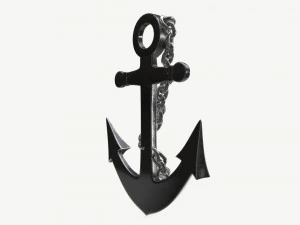 wall interior decor anchor with chains 3D Model