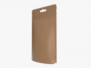 craft paper pouch bag 01 3D Model