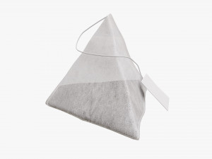 tea bag with label 06 Modello 3D