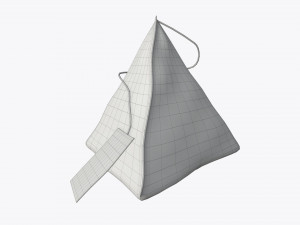 tea bag with label 06 Modello 3D
