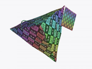 tea bag with label 06 Modello 3D