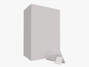 closed tea box with tea bag Modelo 3D