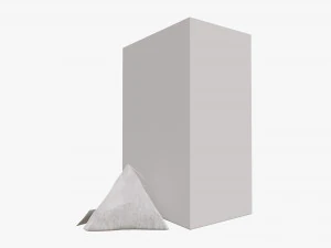 closed tea box with tea bag 3D Model