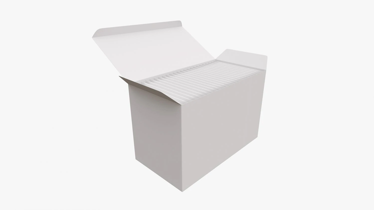 opened tea paper box with sachets 3D Model .c4d .max .obj .3ds .fbx .stl .blend 