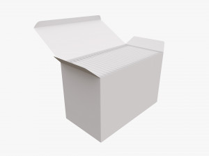 opened tea paper box with sachets 3D Model