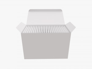 opened tea paper box with sachets 3D 모델