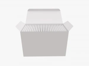 opened tea paper box with sachets 3D Model