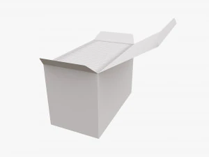 opened tea paper box with sachets 3D Model