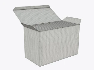 opened tea paper box with sachets 3D Model