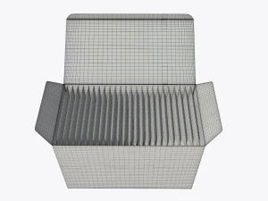 opened tea paper box with sachets 3D Model