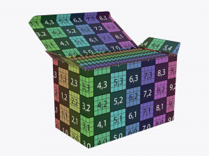 opened tea paper box with sachets 3D 모델