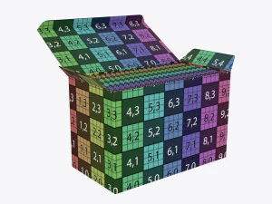opened tea paper box with sachets 3D Model