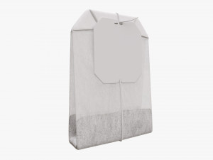 tea bag with label 01 3D Model