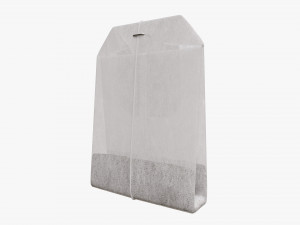 tea bag with label 01 3D 模型