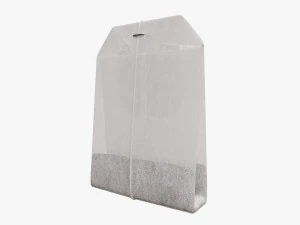 tea bag with label 01 3D Model