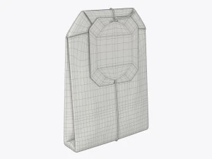 tea bag with label 01 3D Model