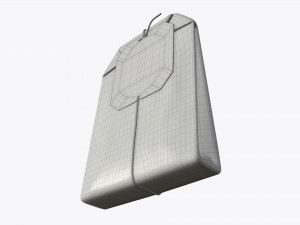 tea bag with label 01 3D 模型