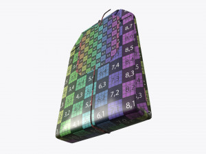tea bag with label 01 3D 模型