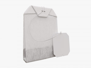 tea bag with label 02 Modelo 3D