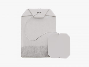 tea bag with label 02 3D Модель