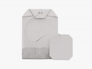 tea bag with label 02 3D Model