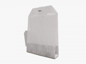 tea bag with label 02 3D Модель