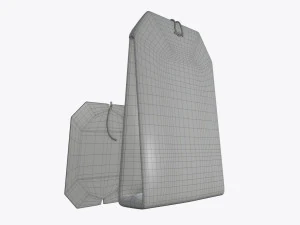tea bag with label 02 3D Model