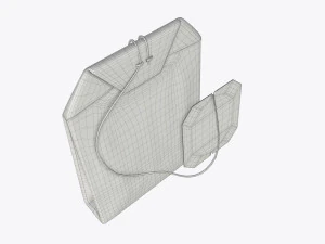 tea bag with label 02 3D Model