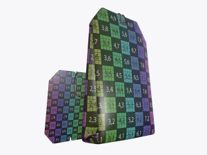tea bag with label 02 3D Model