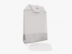 tea bag with label 03 3D Модель