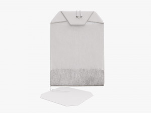 tea bag with label 03 3D 모델