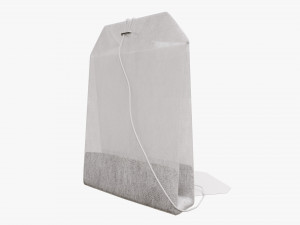 tea bag with label 03 3D 모델
