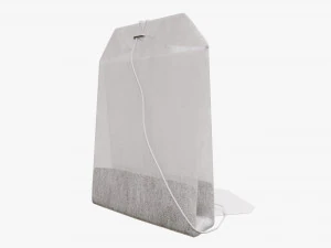 tea bag with label 03 3D Model