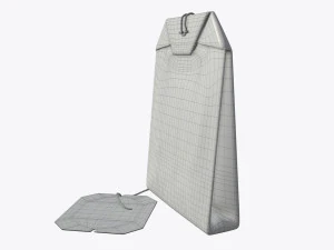 tea bag with label 03 3D Model